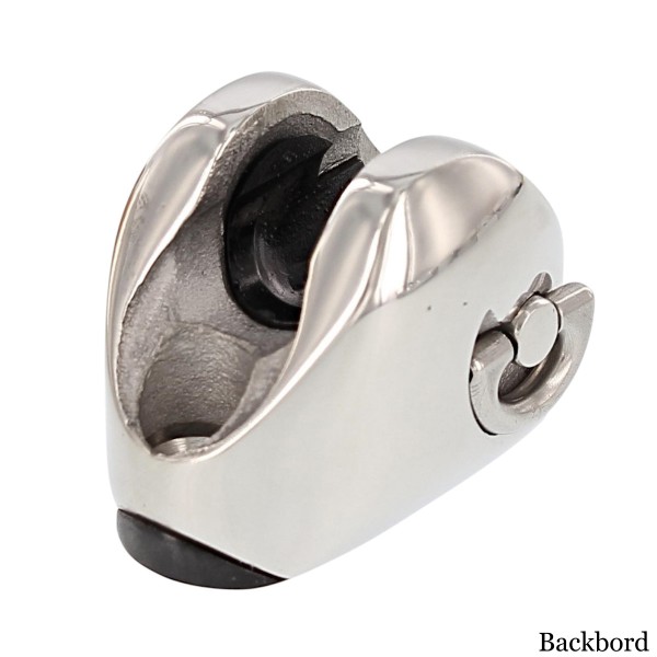 Verdeckbeschlag f. Kugelkopf mit D-Ring flach Edelstahl A4-AISI 316 #081510