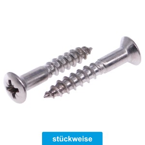 Linsensenk-Holzschrauben PZ  Edelstahl A2 DIN 7995