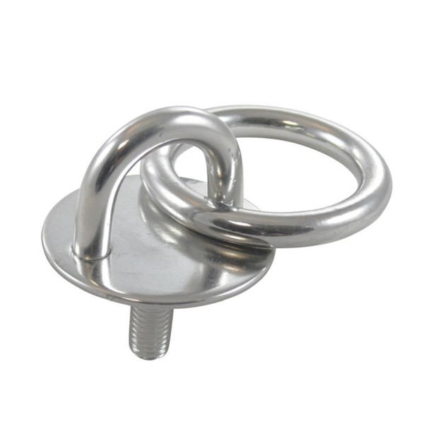 Augplatte mit Gewinde und Ring Edelstahl A2