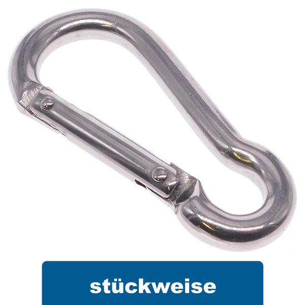 Karabinerhaken mit Spezialverschluss aus Edelstahl A4 #8293