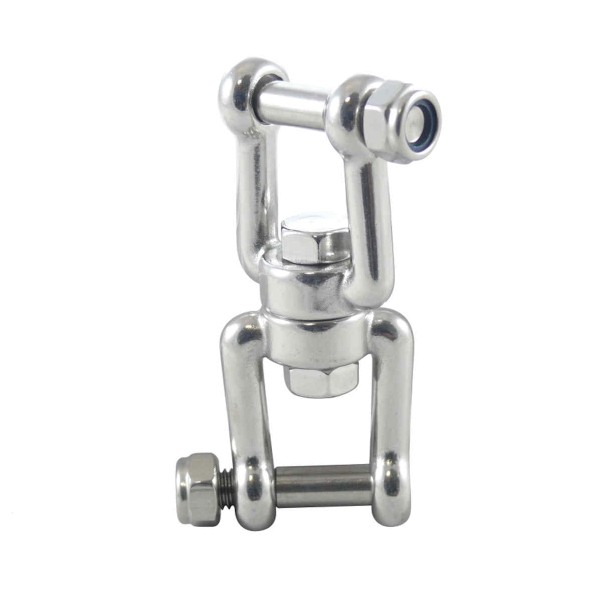 Wirbelschäkel Gabel-Gabel mit Sicherungsmutter Edelstahl A4 #0814840