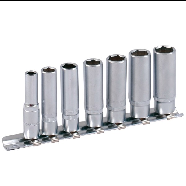 Stecknuss Schiene 1/4" bestückt lange Nüsse metrisch