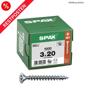 SPAX Universalschraube T-Star Stahl verzinkt Senkkopf Restposten - 3,0x20