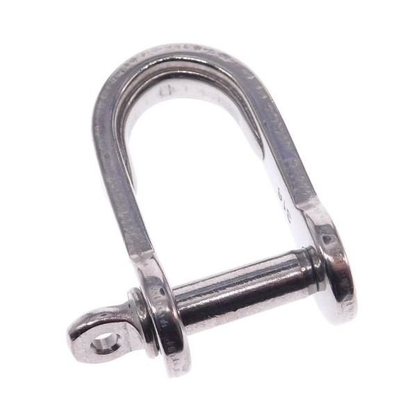 Flachschäkel kurz mit Schraubbolzen Edelstahl A4