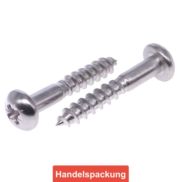 DIN 7996 Holzschrauben Halbrundkopf mit Kreuzschlitz PZ Edelstahl A2 - B2B