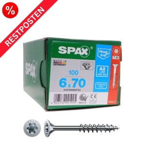 SPAX Universalschrauben Senkkopf TX-Antrieb Edelstahl A2 Restposten - 6,0x70