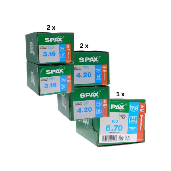 SPAX Spanplattenschrauben Senkkopf TX-Antrieb Edelstahl A2 Restposten 900 Stk.