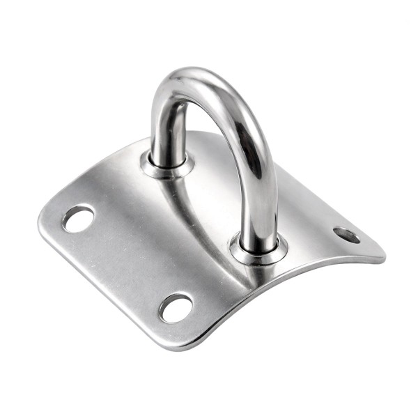 Mastplatte gewölbt senkrecht 46,5 x 42 mm Edelstahl A2 #8365