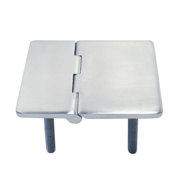 Scharnier Möbelscharnier mit Gewinde Edelstahl A4 80x65x4 mm #8927