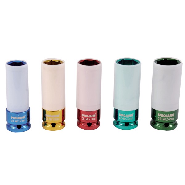 Stecknuss für Alufelgen farbig metrisch 1/2"