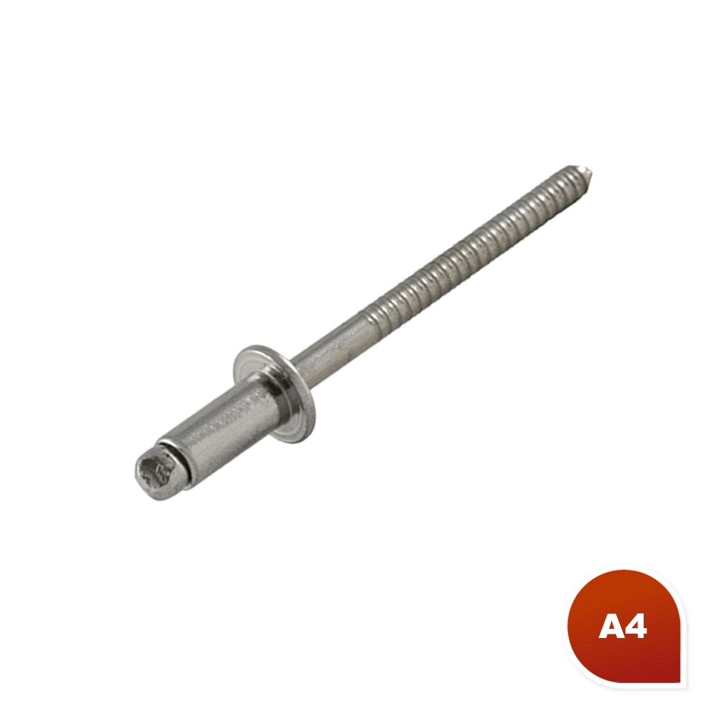 50 Stk Edelstahl A2 Blindnieten 4x20 Flachkopf Rivet's 
