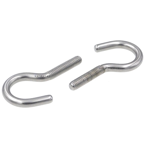 Gebogene Schraubhaken metrisches Gewinde Edelstahl A2