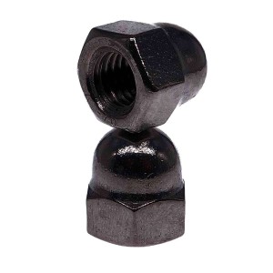 Hutmutter hohe Form rostfrei A4-80 schwarz DIN 1587