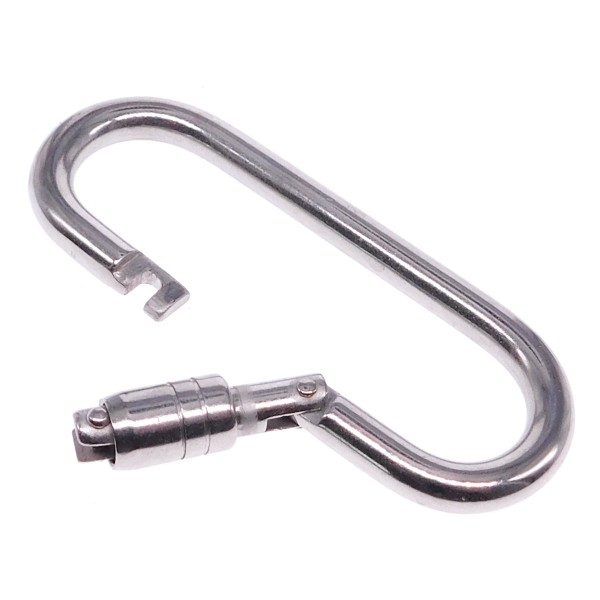 Karabinerhaken mit Springverschluss aus Edelstahl A4 #089600