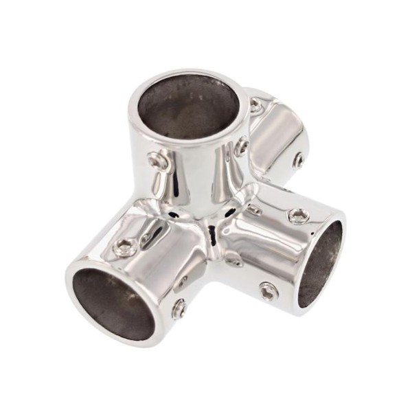 4-Wege Rohrverbinder aus Edelstahl A4 #8151