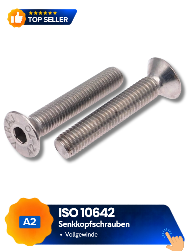 ISO-10642-A2-Senkkopfschrauben-Vollgewinde