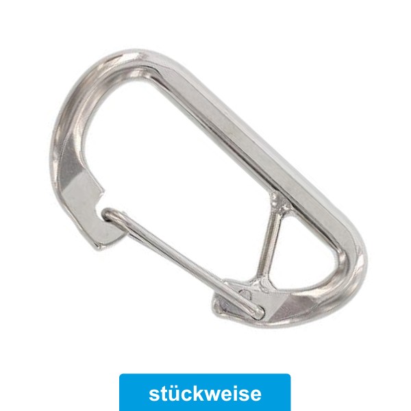 Karabinerhaken mit Steg aus Edelstahl A4-Aisi 316 #8151