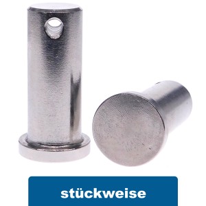 Sicherungsbolzen mit Kopf und Splintloch Edelstahl A4 AISI 316 Sicherungsbolzen mit Kopf und Splintloch Edelstahl A4 AISI 316