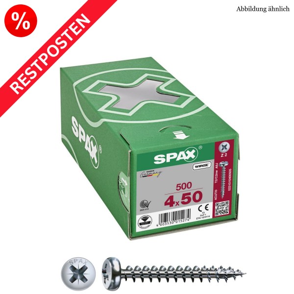 SPAX Universalschrauben PAN-HEAD PZ-Antrieb WIROX Restposten - 4,0x50