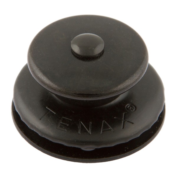 Tenax-Knopf Oberteil mit großer Kappe Gewinde 4,9 Messing schwarz verchromt