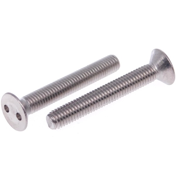 Sicherheitsschrauben Senkkopf 2 Loch metrisches Gewinde Edelstahl A2