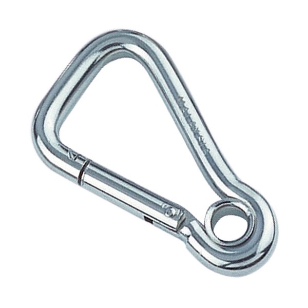 Karabinerhaken mit Kausche asymmetrisch Edelstahl A4 #8322