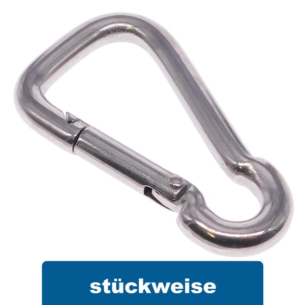 Karabinerhaken asymmetrisch Edelstahl A4 AISI 316