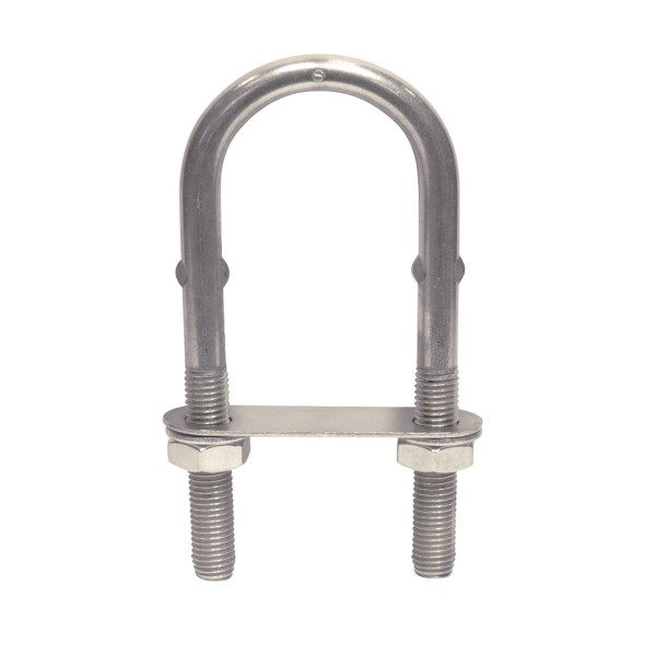 U-Bügel mit Gegenplatte Edelstahl A2