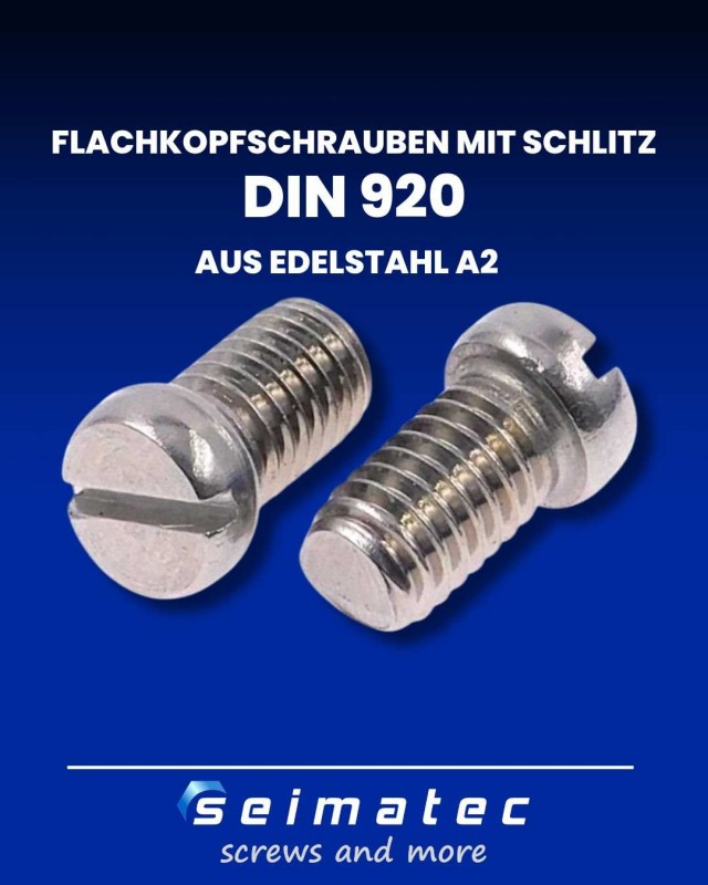schlitzschrauben aus Edelstahl A2 nach DIN 920