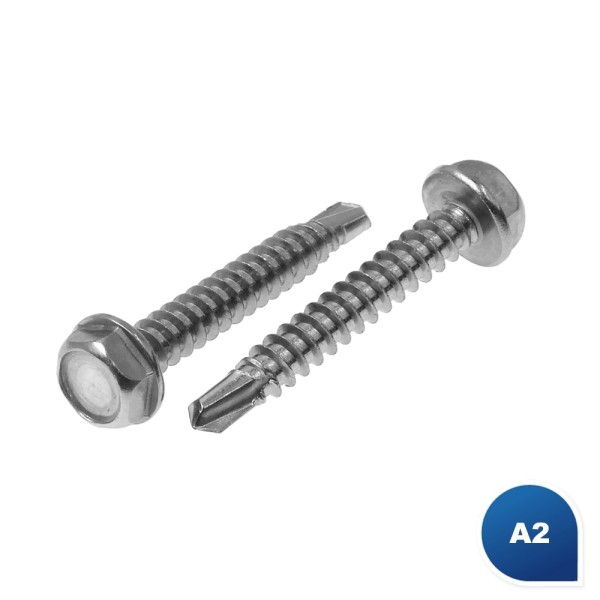 Bohrschrauben Sechskantkopf DIN 7504 Edelstahl A2 Form K