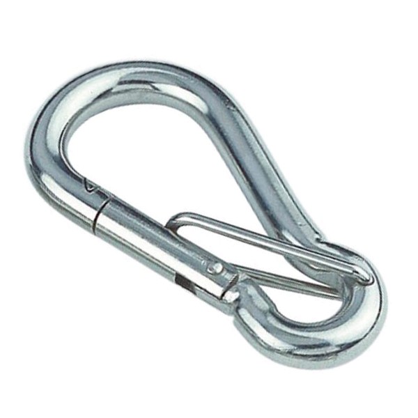 Karabinerhaken mit Sicherheitsverschluss Edelstahl A4 #089480