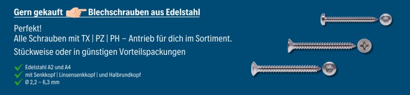 Blechschrauben Edelstahl DIN 7981 7982 7983 ISO 14586 14587