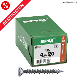 SPAX Universalschraube T-Star Stahl verzinkt Senkkopf Restposten - 4,5x20