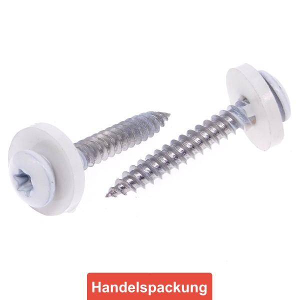 Fensterbankschraube A2 Feingewinde TX Polyamidscheibe weiss - B2B