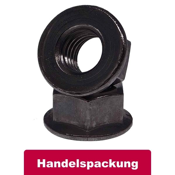 Sechskantflanschmutter rostfrei A4-80 DIN 6923 schwarz beschichtet