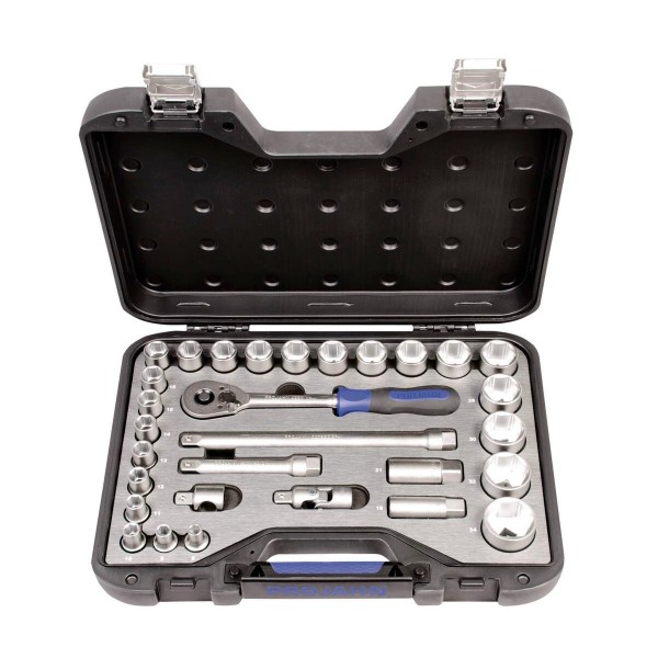 Steckschlüssel-Koffer 30-tlg. Industrie metrisch 12,5 - (1/2")