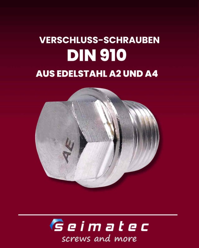 Verschlußschrauben aus Edelstahl DIN 910 mit Sechskant