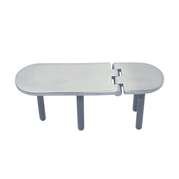 Möbelscharnier mit Gewinde M6x45 Edelstahl A4 126 x 40 x 3,5 mm #8931