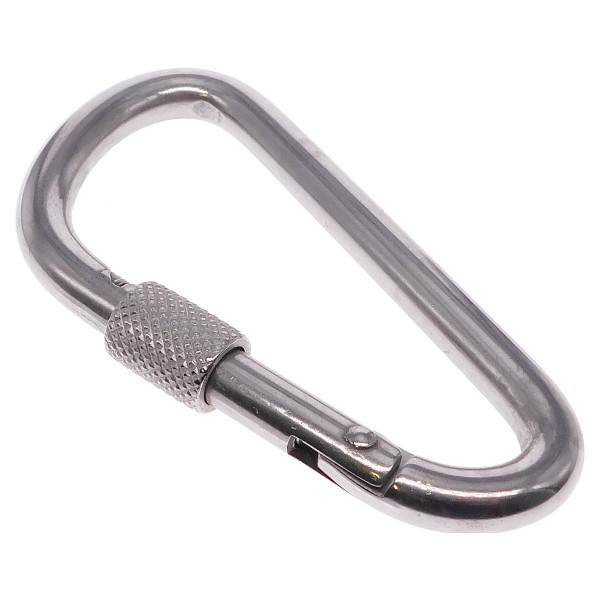 Karabinerhaken mit Sicherheitsmutter aus Edelstahl A4 #8955