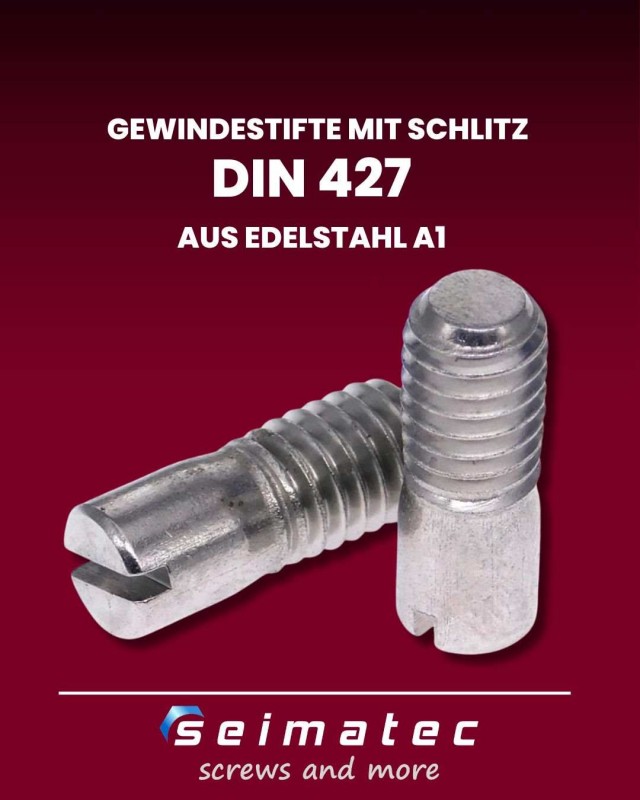 schlitzschrauben nach DIN 427 mit Schaft aus Edelstahl A1