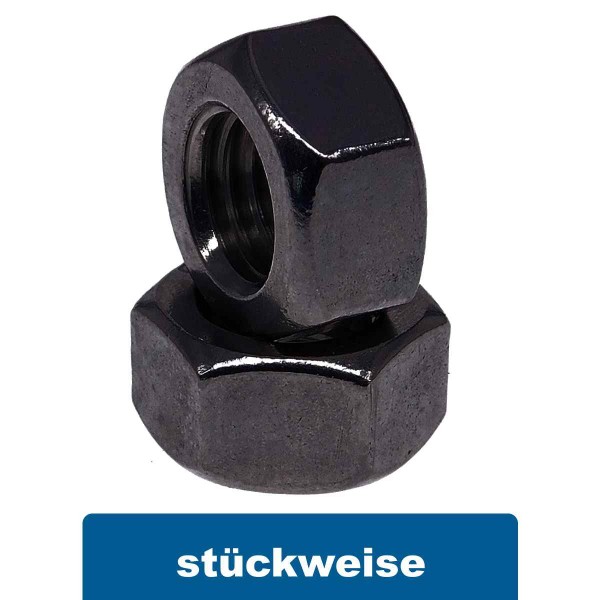 Schwarze Edelstahl A4-80 Sechskantmutter DIN 934