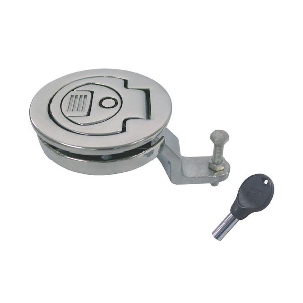 Einlassgriff mit Schloss Edelstahl A4 Ø 61 mm #814060