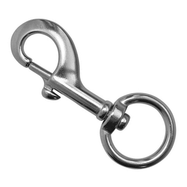 Wirbelkarabiner mit rundem Auge Edelstahl A4 AISI 316