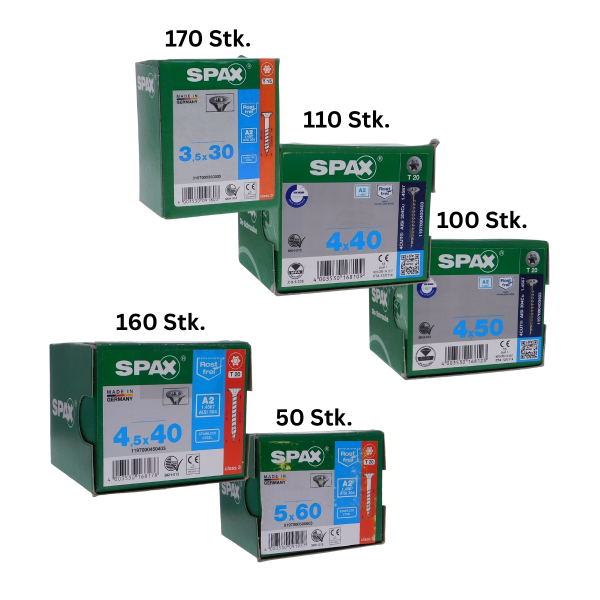 SPAX Spanplattenschrauben Senkkopf TX-Antrieb Edelstahl A2 - Restposten insg. 590 Stk.