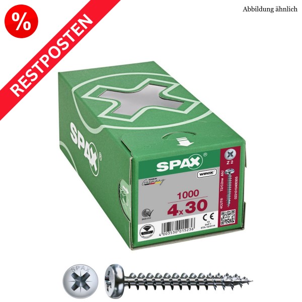 SPAX Universalschrauben PAN-HEAD PZ-Antrieb WIROX Restposten - 4,0x30