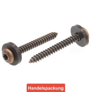 Fensterbankschraube A2 Feingewinde TX Polyamidscheibe braun - B2B Fensterbankschraube A2 Feingewinde TX Polyamidscheibe braun - B2B