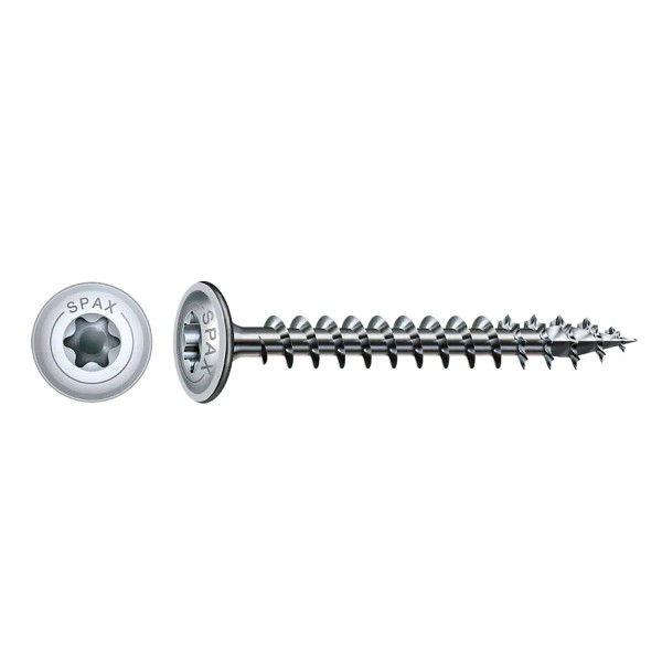 SPAX Schrauben mit SPAX 4CUT-Spitze und Tellerkopf aus Stahl Wirox