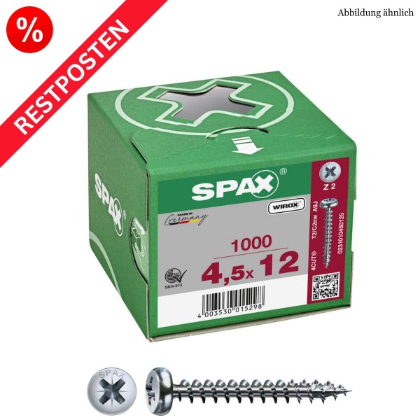 SPAX Universalschrauben PAN-HEAD PZ-Antrieb WIROX Restposten - 4,5x12