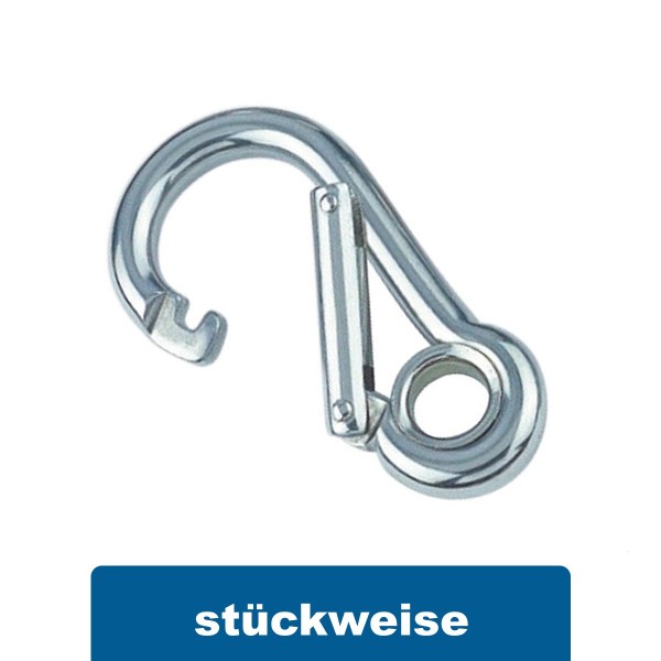 Karabinerhaken mit Spezialverschluss und Kausche A4 #8294