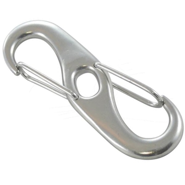 Doppelkarabinerhaken aus Edelstahl A4 AISI 316